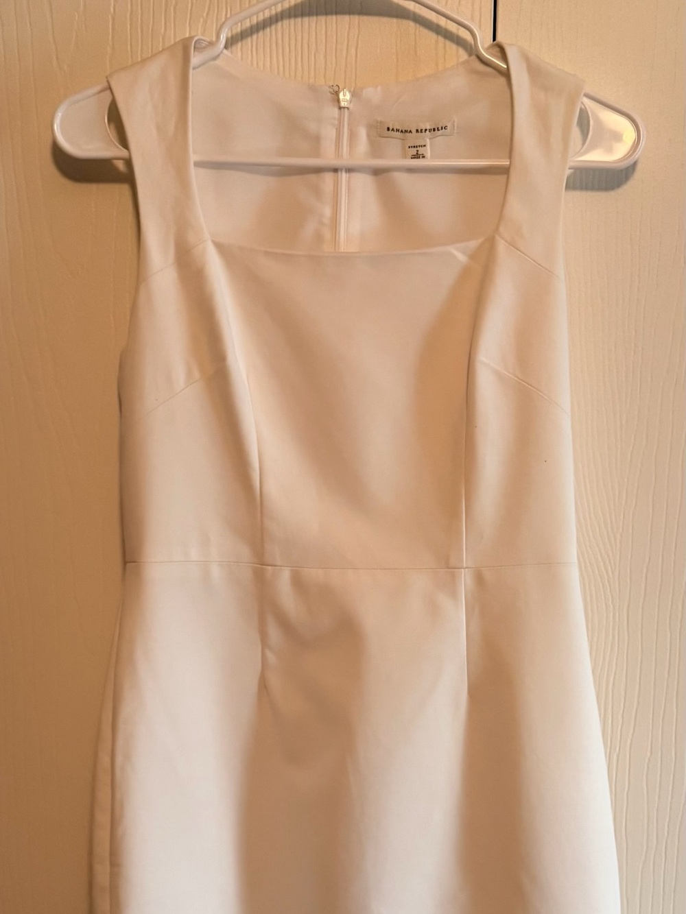 Banana Republic Cream Square-Neck Midi Sheath Dress